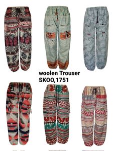 <b>Women's</b> Woolen Boho Streetwear <b>Elastic</b> <b>Waist</b> Summer <b>Trousers</b> Flat Front Fashionable Fancy - Product Image 5