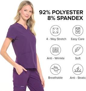 Ensemble de gommage pour femmes haute Performance matériau à séchage rapide et à lavage facile avec uniforme d'allaitement pour femmes en tissu extensible doux - Product Image 4
