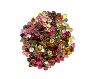Cuentas sueltas facetadas de piedras preciosas con corte de corazón tallado de turmalina Natural de 5mm para hacer pendientes, venta calibrada de piedra de turmalina múltiple - Product Image 2