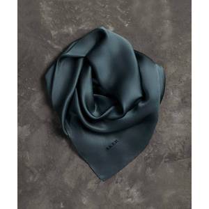 Floral Cotton and Wool Handkerchief Scarf Plain <b>Green</b> <b>Silk</b> Square - Product Image 2