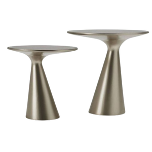 Ensemble de deux tables d'appoint avec support poli et brillant, table basse sur mesure, meubles de salon de style moderne, table d'appoint de luxe - Product Image 1