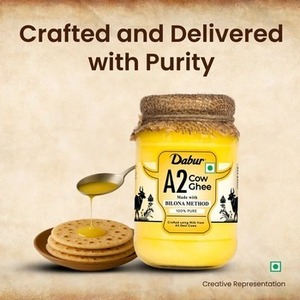 Ghee de vache A2 naturel Dabur ayurvédique, ghee pur naturel pour la cuisine, le bien-être, l'immunité et l'équilibre général du corps - Product Image 1