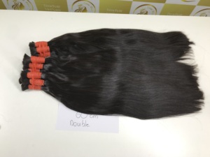 ผมต่อแท้คุณภาพสูง 60 ซม. แบบตรงสีดำ ผลิตจากเวียดนาม ด้วยเครื่องจักรเย็บสองชั้น - Product Image 2