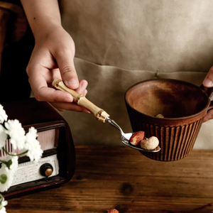 Ensemble de couverts en acier inoxydable avec poignée marron couverts argenterie élégants pour cuisine, salle à manger, ustensiles de maison et fournitures de table - Product Image 4