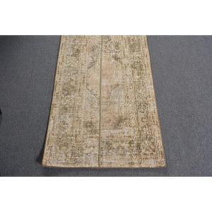 Alfombra Turca de 2.1x6.6 pies, Alfombra Vintage, Alfombra Marrón de Lana Marroquí - Product Image 5