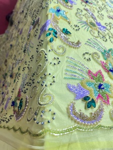 Luxury Eco-Friendly Hand <b>Beaded</b> Embroidery Net Fabric <b>PVC</b> Coated Weft for Cross-Style Accessories - Product Image 4