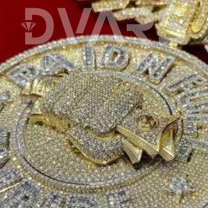 Personalizado de lujo Unisex D VVS Lab Grown relleno Moissanite diamante brillante corte colgante 925 plata esterlina oro rosa clásico helado - Product Image 1