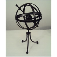 Globe terrestre géographique éducatif mondial en aluminium fini doré avec base en or