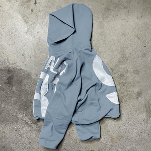 Sudadera con Capucha Personalizada con Bordado Aplicado, Estilo Hip Hop Americano, 100% Algodón, Teñido Liso para Invierno - Product Image 2