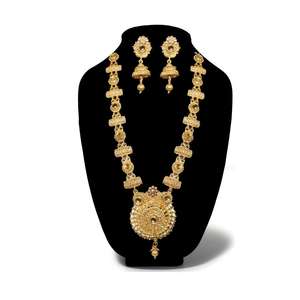Kriaa Gold-Plated Brown Austrian Stone Haram <b>Necklace</b> <b>Set</b> for <b>Weddings</b>-1110202B - Product Image 1