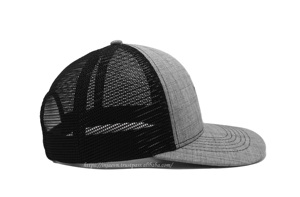 Sombreros de camionero de malla gris/negro de alta calidad informales unisex logotipo personalizado ajustable ciclismo al aire libre lona estilo de moda - Product Image 5