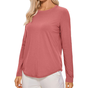 DryFit camiseta de fitness informal de manga larga personalizada para mujer OEM ODM bajo MOQ fabricante de camisetas de proveedor de Bangladesh - Product Image 1
