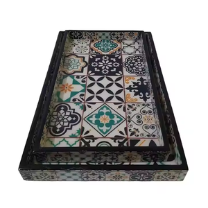 Reliable New Antique Wooden Trays Made in India Large <b>Space</b> Customized Wholesale Wooden Printed Tray With Logo - Product Image 4