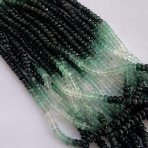 2mm 3mm 4mm Esmeralda verde natural colombiana sombreada Ombre piedra facetada Rondelle cuentas hebra de India Alibaba fabricación de joyas - Product Image 5