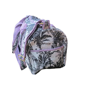 Sac de week-end matelassé de luxe A2ZCraftBazar DB-23, imperméable, écologique, en coton pour femmes, doublure en polyester, fermeture éclair - Product Image 5