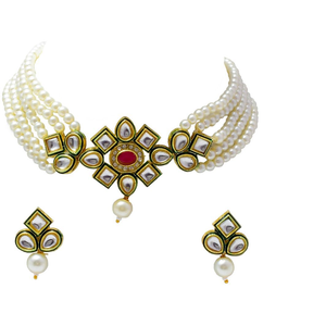 Parure de collier ras-du-cou en cristal blanc, bijoux de mariée vintage plaqué or rhodié pour cadeaux de mariage, en cuivre, pierre principale zircon - Product Image 1