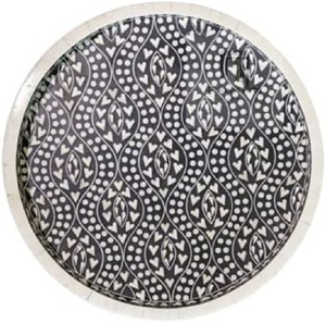 Plateau d'incrustation en os noir rond personnalisé, plateau de service de bonbons de mariage, accessoires de cuisine, plateau de service de thé pour la maison - Product Image 6