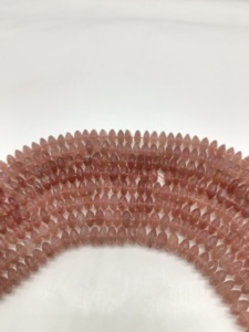 Cuentas de Piedra Preciosa de Cuarzo Fresa Natural, Corte Alemán, Facetadas, Color Rosa, Cuentas de Platillo, 8-10 mm, Cuentas al por Mayor para la Fabricación de Joyas - Product Image 6