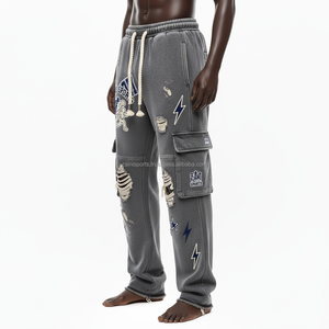 กางเกงวิ่งผ้าฟลีซสำหรับผู้ชายกางเกงวอร์มผ้าคอตตอน GSM ปักลายปักโลโก้ได้ตามต้องการ - Product Image 3