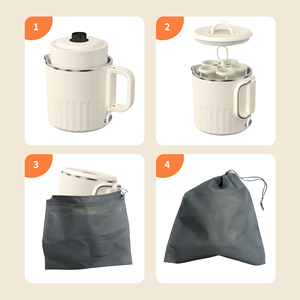 Piccolo <span class=keywords><strong>bollitore</strong></span> elettrico portatile Cordless <span class=keywords><strong>Mini</strong></span> da viaggio e da esterno pieghevole per uso domestico e cucina - Product Image 4