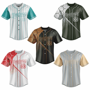 Uniformes Personalizados para Equipos de Béisbol, Camisetas con Nombre y Número Personalizados, Sublimación, Bordado, Impresión, Transpirables, 100% Poliéster - Product Image 1