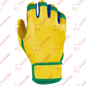 Premium Quality Cowhide Leather Yellow Professional Baseball Batting Gloves Custom Design Durable Lightweight Low MOQ - Product Image 4