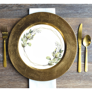 Napperons en bois Plaques de réglage de table élégantes Assiettes de chargeur décoratives Assiette de chargeur en bois ronde par les fournisseurs indiens - Product Image 4