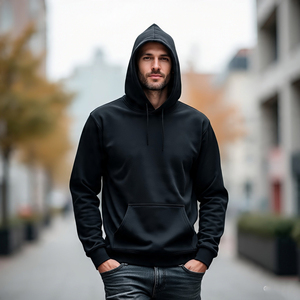 เสื้อมีฮู้ดโอเวอร์ไซส์วินเทจสำหรับผู้ชายเสื้อครอปเย็บเป็นกรดซักได้ตามต้องการ - Product Image 2