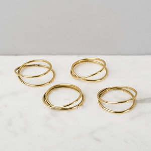 Rond de serviette en laiton coulé de haute qualité pour hôtels Meilleur vendeur Vaisselle Rond de serviette en métal doré pour décorations de table de mariage - Product Image 5