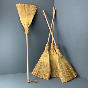 Home sweeper clean tool <b>set</b> natural broom with long handle <b>cleaning</b> tools from <b>wood</b> and grass materials - Product Image 1