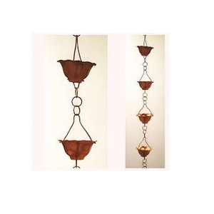 บัวออกแบบใหม่หนาเหล็กรูปดอกไม้โซ่ฝนโลหะสำหรับตกแต่งกลางแจ้งแขวนโซ่ฝน - Product Image 2