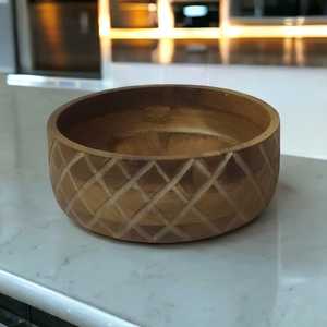 Vente chaude De Luxe Antique Vintage Sculpté À La Main En Bois De Mangue Salade Fruits Bol De Service Écologique Maison Cuisine Vaisselle Ensemble - Product Image 3