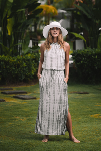 Vestido Maxi Bohemio de Rayón con Hombros Descubiertos y Estampado Tie Dye, Diseño Moderno y Multicolor, en Oferta - Product Image 5