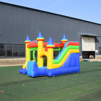 Château gonflable plein d'entrain pour enfants bon marché videur de maison de saut de rebond avec la glissière combinée extérieure