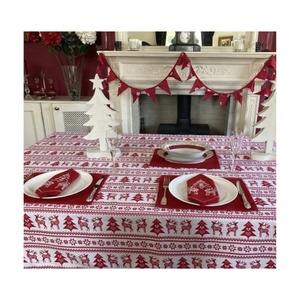 Jingle Bells Brodé 4ft 8ft 6ft Nappe Rectangulaire Vente en Gros Personnalisé Fantaisie Numérique Rouge Couleur Table Couverture Décorations - Product Image 4