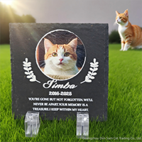 Plaque commémorative carrée personnalisable pour animaux de compagnie, en ardoise naturelle, avec photo, pour décoration intérieure et souvenir