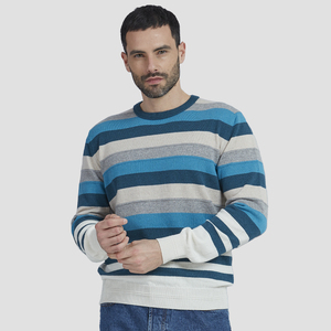 Pull en maille à col rond pour homme, hiver, ODM, manches longues, cachemire écologique, anti-boulochage, fabriqué en Italie, PAOLO NERO - Product Image 1