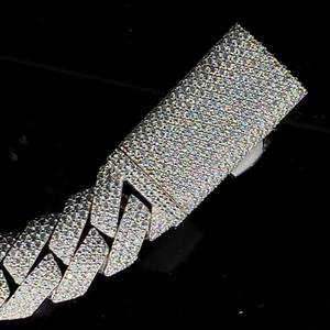 Cadena Cubana Miami de 16 Pulgadas con Incrustaciones de Diamantes Moissanite, Hecha en Plata de Ley 925, Cadena Cubana Hiphop con Incrustaciones de Diamantes - Product Image 4