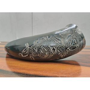 Logotipo personalizado cuerno para beber al por mayor cuerno para beber estilo vikingo cuerno para beber vidrio pulido artesanías naturales para Hotel hogar - Product Image 1