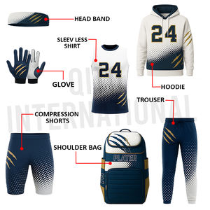 Conjunto de camiseta de fútbol americano, uniforme de equipo personalizado 7on7 con pantalones cortos, guantes y mochila, chándal Atlético transpirable para hombre - Product Image 2