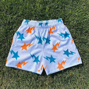 Shorts en maille unisexe décontractés personnalisés en gros, sublimation, jusqu'à 6XL, avec motif uni, logo personnalisé, travail - Product Image 3