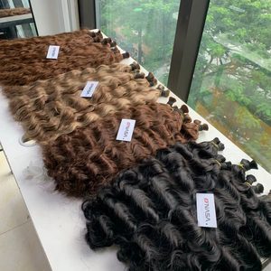 ผมต่อจากผมมนุษย์ผมหยิกเป็นลอนหรูหรามีทุกสี - Product Image 1