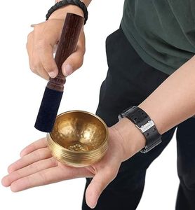 ชามร้องเพลงสไตล์ธิเบตทรงกลมทำจากทองเหลืองมีคุณภาพสำหรับใช้ในการทำสมาธิอุปกรณ์เครื่องครัวสำหรับออกกำลังกาย - Product Image 5