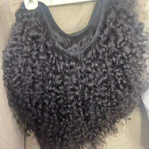 Extensiones de cabello humano rizado indio de alta calidad 28 100% paquetes de cabello humano rizado indio virgen original con cabello alineado con cutícula - Product Image 1