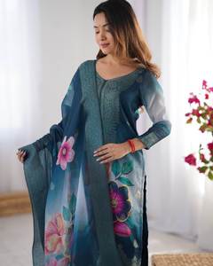 Nueva moda tradicional indio Salwar Kameez conjunto con bordado de secado rápido señoras Kurta para fiesta de verano al por mayor - Product Image 2