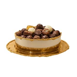 Tazón Redondo Decorativo de Chocolate de Diseño de Lujo en Dorado y Blanco, Plato para Dulces, Tazón para Postres, Recuerdos de Boda Elegantes a Bajo Precio - Product Image 1