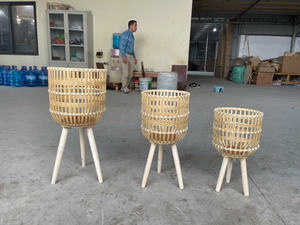 2024 artesanía de bambú de alta calidad diseño moderno cestas de almacenamiento jacinto de agua lavandería cocina decoración del hogar VGreen Art Direct - Product Image 2