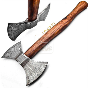 ขายส่งกลางแจ้งBushcraftดามัสกัสขวานเหล็กไวกิ้งสไตล์DD-AXE251 ไม้จัดการHabbingขวานตัดHatchetขวานป่า - Product Image 1