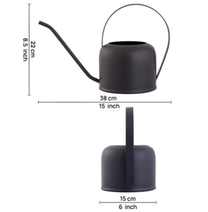 Noir mat enduit de poudre arrosoir feuille fer plantes eau peut qualité supérieure jardinières fleur arrosage pichet 2025 - Product Image 4