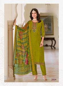 Premium Digital printed organza dupatta and Zari Weaving All over lady's <b>Kurti</b> woman - Product Image 5